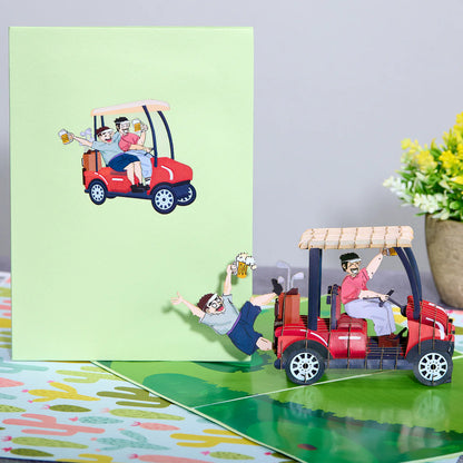 Drunk Golfers Pop-Up Card