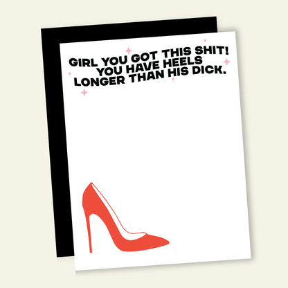 Long Heels Small Dick - Funny Divorce Breakup Greeting Card