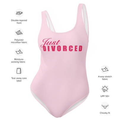 "Just Divorced" One-Piece Swimsuit Pink