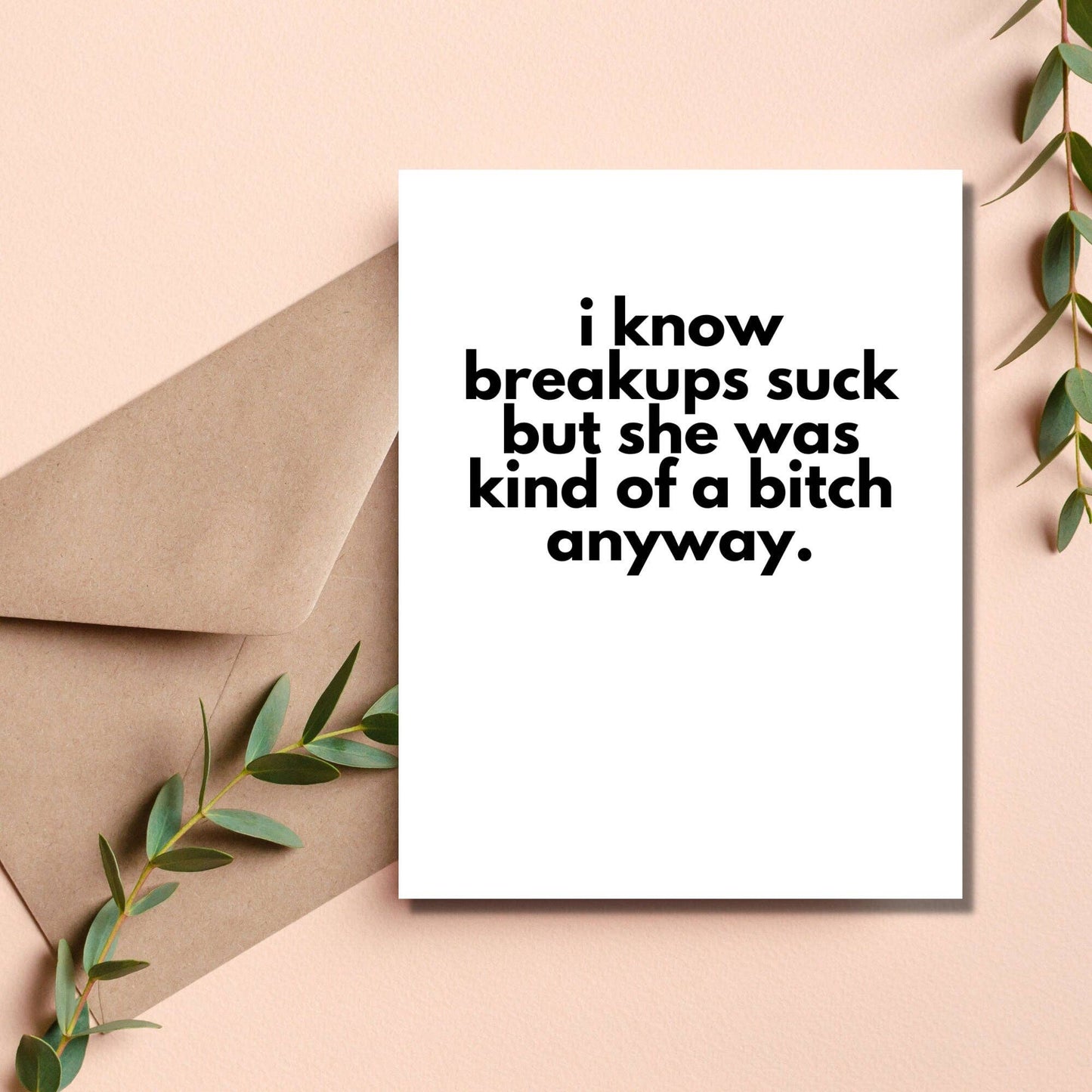 I know Breakups Suck But She Was Kind of a Bitch Anyway - Funny Breakup Card