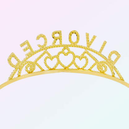 "Divorced" Rhinestone Tiara - Gold