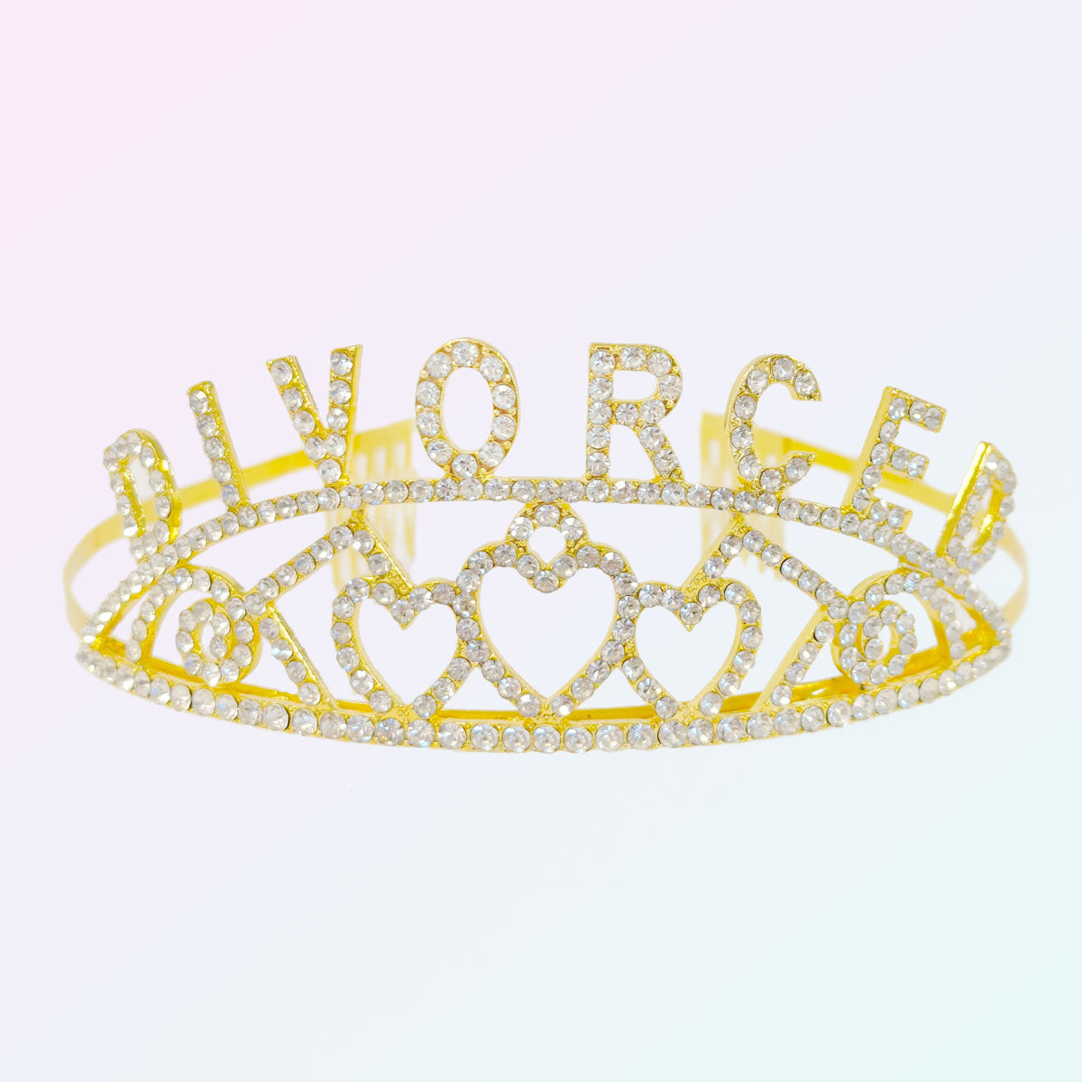 "Divorced" Rhinestone Tiara - Gold