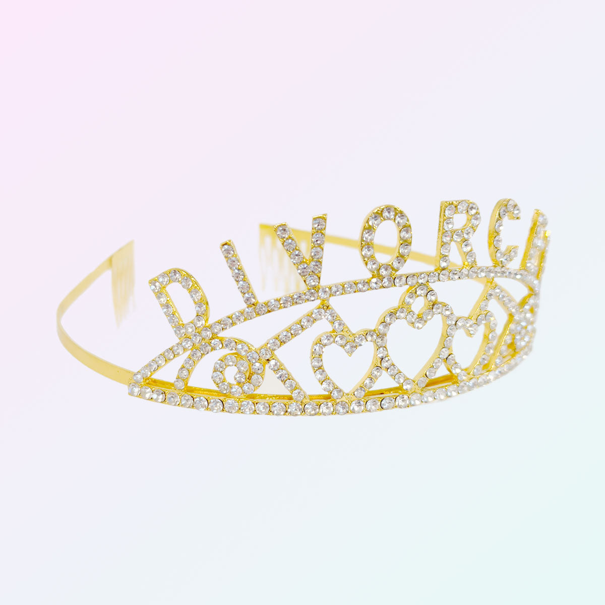 "Divorced" Rhinestone Tiara - Gold