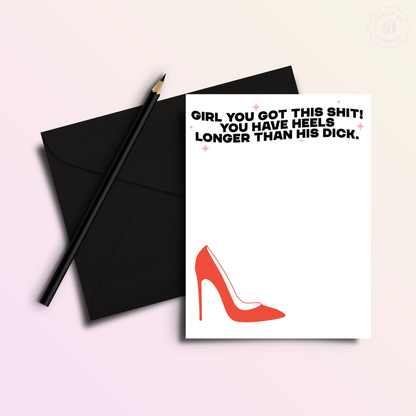 Long Heels Small Dick - Funny Divorce Breakup Greeting Card